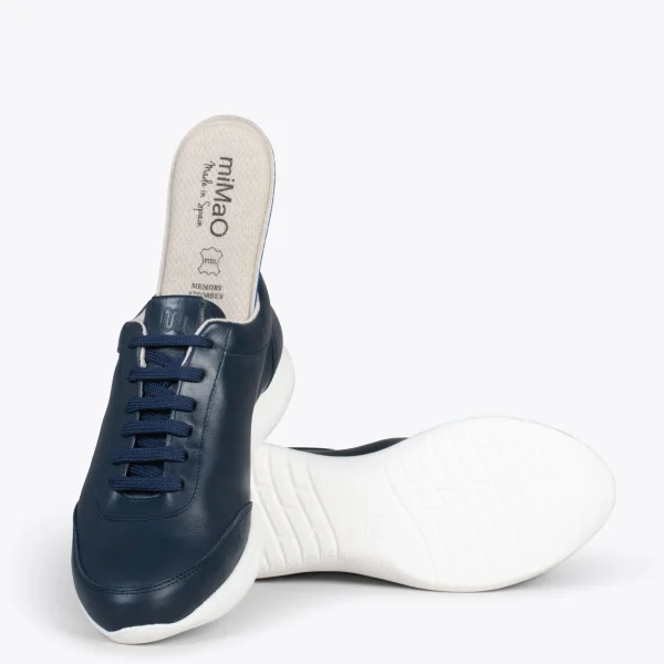 MiMaO ShopOnline MIAMI – Baskets En Cuir Nappa à Lacets BLEU MARINE 6
