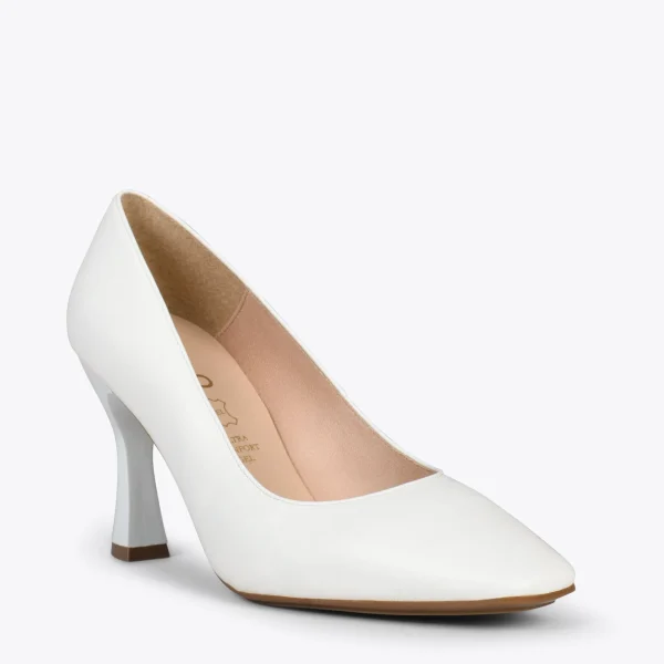 MiMaO ShopOnline URBAN GLAM CARRÉ – Chaussures à Talon évasé BLANC 5