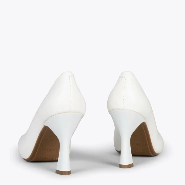 MiMaO ShopOnline URBAN GLAM CARRÉ – Chaussures à Talon évasé BLANC 4