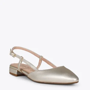 MiMaO ShopOnline BRUNCH – Chaussures à Talon Bas Et Bride Arrière DORÉ 15