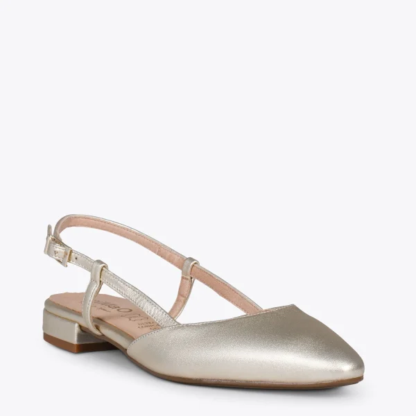 MiMaO ShopOnline BRUNCH – Chaussures à Talon Bas Et Bride Arrière DORÉ 5