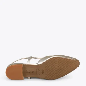 MiMaO ShopOnline BRUNCH – Chaussures à Talon Bas Et Bride Arrière DORÉ 17