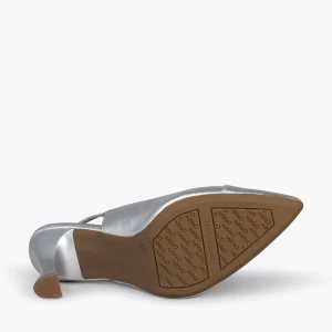 MiMaO ShopOnline GLAM À BRIDE ARRIÈRE – Chaussures à Talon En Cuir Nappa ARGENTÉ 17