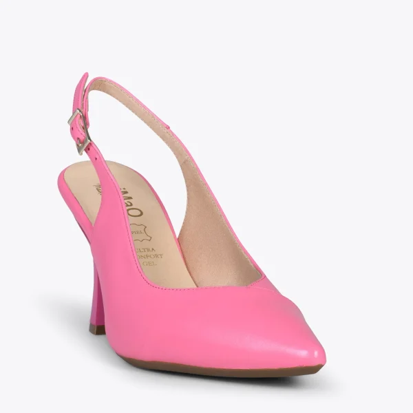 MiMaO ShopOnline GLAM À BRIDE ARRIÈRE – Chaussures à Talon En Cuir Nappa ROSE 5