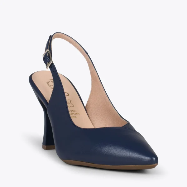 MiMaO ShopOnline GLAM À BRIDE ARRIÈRE – Chaussures à Talon En Cuir Nappa BLEU MARINE 5