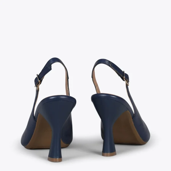 MiMaO ShopOnline GLAM À BRIDE ARRIÈRE – Chaussures à Talon En Cuir Nappa BLEU MARINE 4
