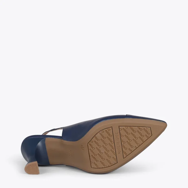 MiMaO ShopOnline GLAM À BRIDE ARRIÈRE – Chaussures à Talon En Cuir Nappa BLEU MARINE 6