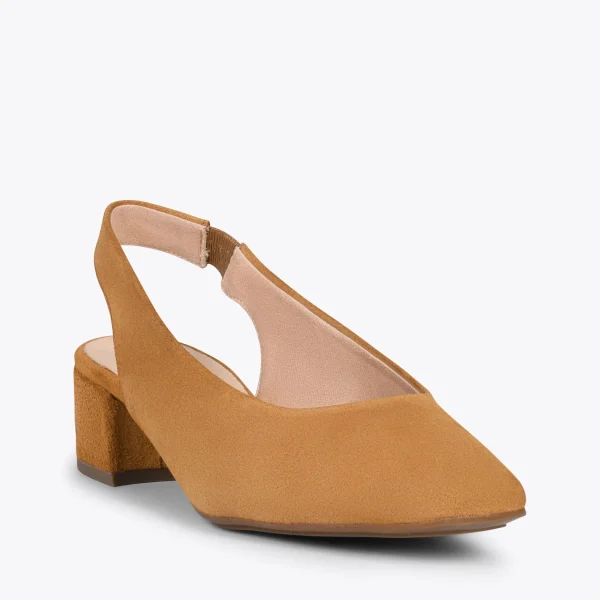 MiMaO ShopOnline URBAN LADY – Escarpins à Talon Moyen à Bride Arrière CAMEL 5