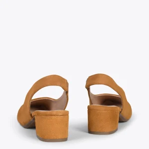 MiMaO ShopOnline URBAN LADY – Escarpins à Talon Moyen à Bride Arrière CAMEL 13