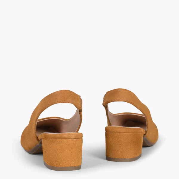 MiMaO ShopOnline URBAN LADY – Escarpins à Talon Moyen à Bride Arrière CAMEL 4