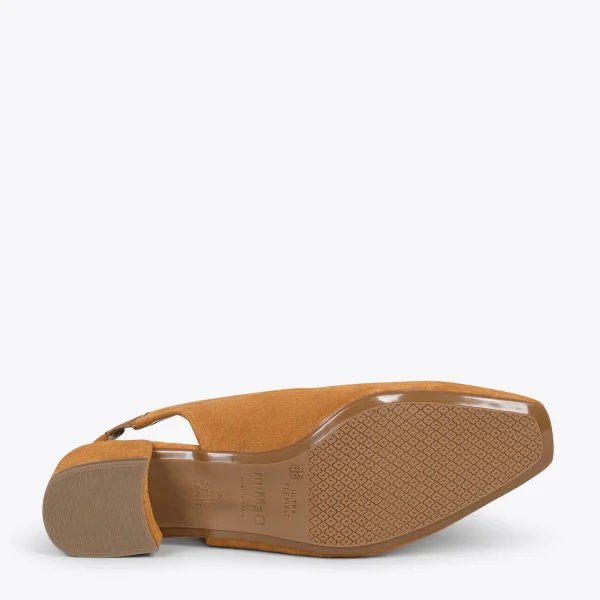 MiMaO ShopOnline URBAN LADY – Escarpins à Talon Moyen à Bride Arrière CAMEL 6