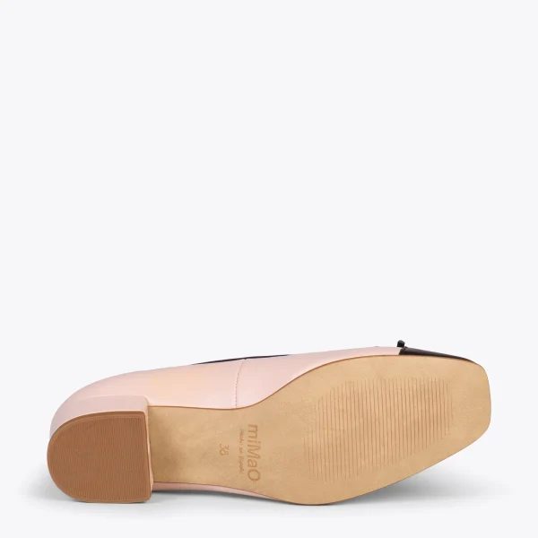 MiMaO ShopOnline GLAMOUR – Ballerines En Cuir Avec Talon Haut Et Bout En Vernis NUDE 6