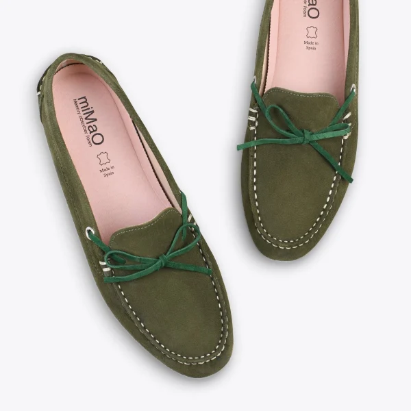 MiMaO ShopOnline BOUCLE – Mocassins Pour Femme à Semelle Amovible VERT 3