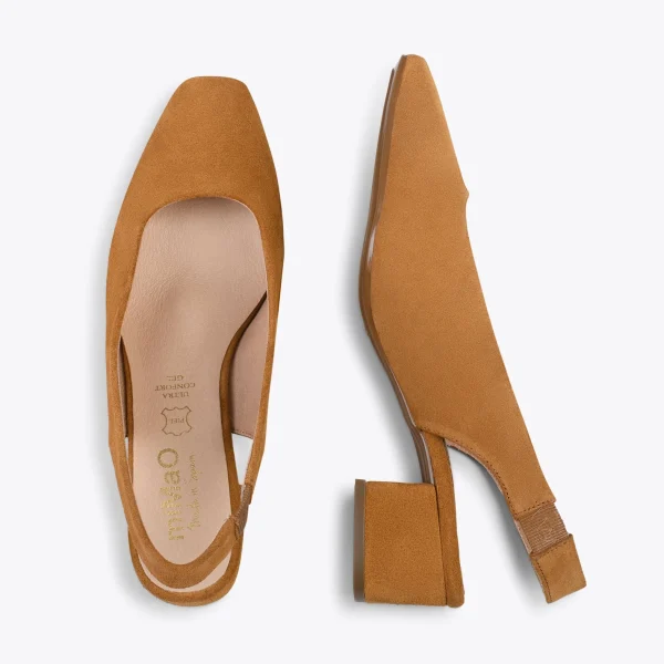 MiMaO ShopOnline URBAN LADY – Escarpins à Talon Moyen à Bride Arrière CAMEL 3