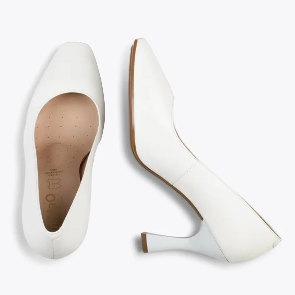 MiMaO ShopOnline URBAN GLAM CARRÉ – Chaussures à Talon évasé BLANC 3
