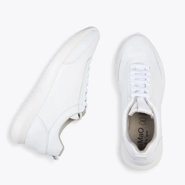 MiMaO ShopOnline MIAMI – Baskets En Cuir Nappa à Lacets BLANC 3