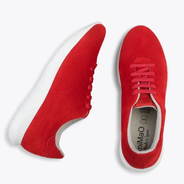 MiMaO ShopOnline WALK – Baskets Confortables Pour Femme ROUGE 3