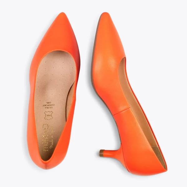 MiMaO ShopOnline URBAN KITTEN – Chaussures à Talon Kitten En Cuir Nappa ORANGE 3