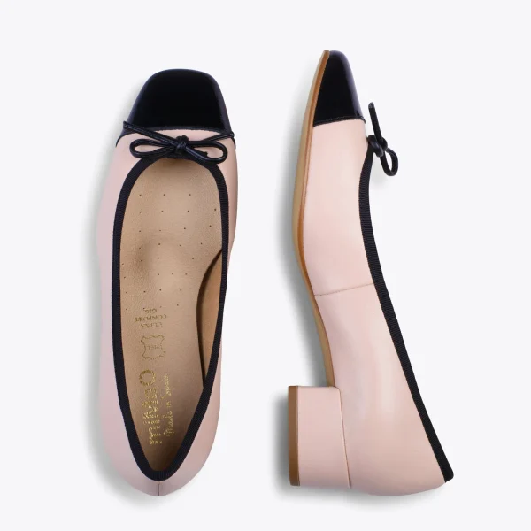 MiMaO ShopOnline GLAMOUR – Ballerines En Cuir Avec Talon Haut Et Bout En Vernis NUDE 3