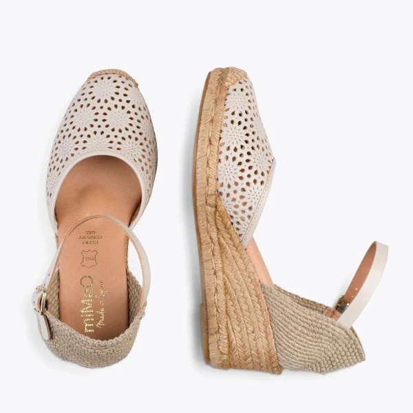 MiMaO ShopOnline MALDIVAS – Espadrilles Compensées En Cuir Nappa BEIGE 3