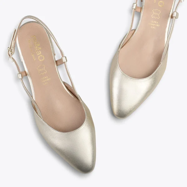 MiMaO ShopOnline BRUNCH – Chaussures à Talon Bas Et Bride Arrière DORÉ 3