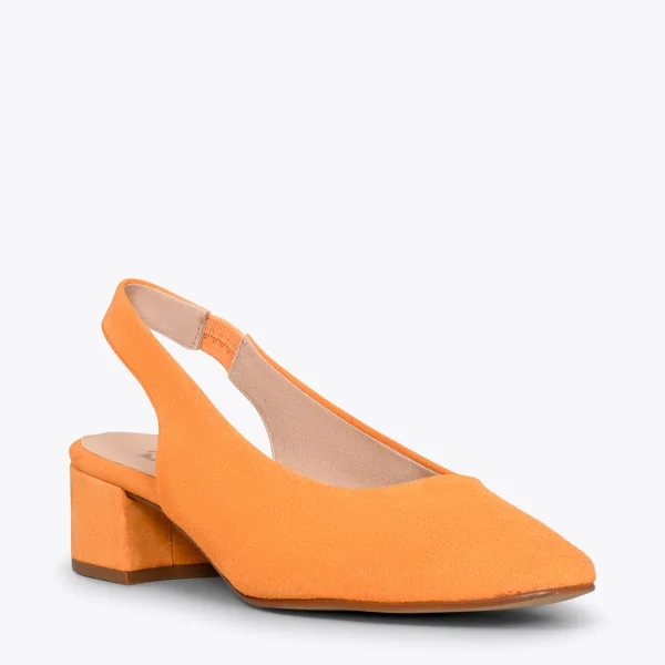 MiMaO ShopOnline URBAN LADY – Escarpins à Talon Moyen à Bride Arrière ORANGE 5