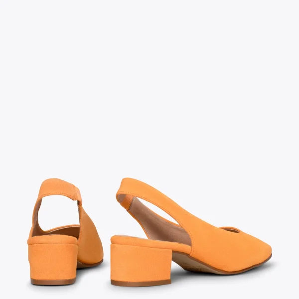 MiMaO ShopOnline URBAN LADY – Escarpins à Talon Moyen à Bride Arrière ORANGE 4