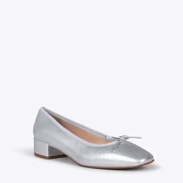 MiMaO ShopOnline OPÉRA – Ballerines à Talon ARGENTÉ 5