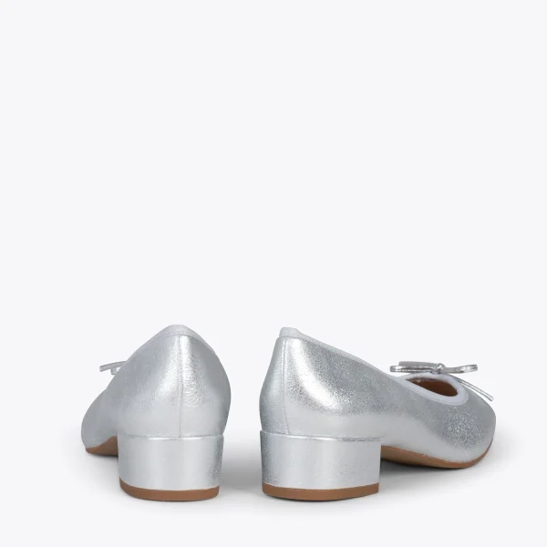 MiMaO ShopOnline OPÉRA – Ballerines à Talon ARGENTÉ 4