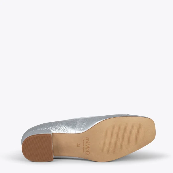 MiMaO ShopOnline OPÉRA – Ballerines à Talon ARGENTÉ 6