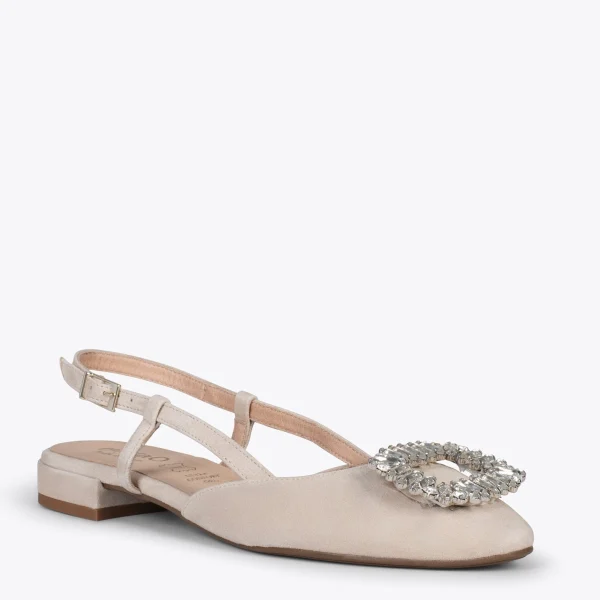 MiMaO ShopOnline BRUNCH BIJOU – Escarpins Avec Bride Arrière Et STRASS TAUPE 5