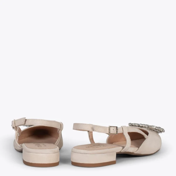 MiMaO ShopOnline BRUNCH BIJOU – Escarpins Avec Bride Arrière Et STRASS TAUPE 4