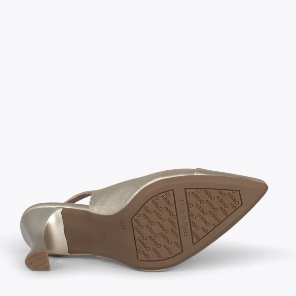 MiMaO ShopOnline GLAM À BRIDE ARRIÈRE – Chaussures à Talon En Cuir Nappa DORÉ 6