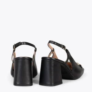 MiMaO ShopOnline MIA À BRIDE ARRIÈRE – Slingback à Talon Large NOIR 13