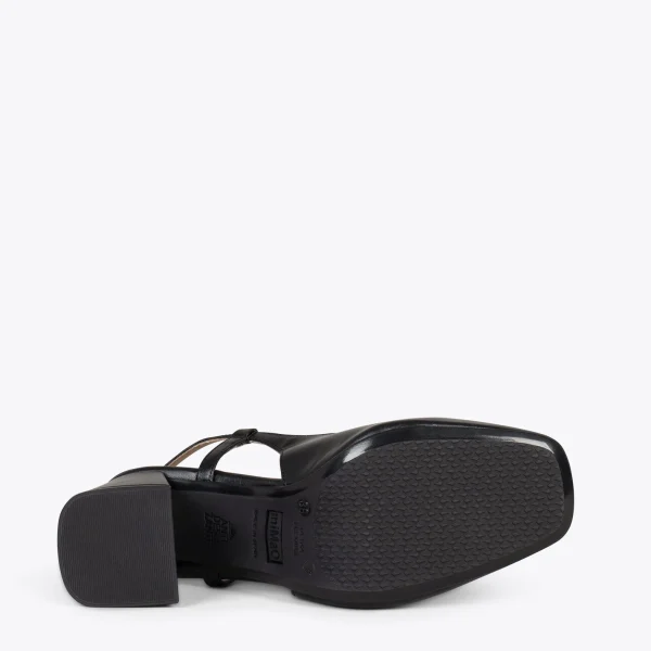 MiMaO ShopOnline MIA À BRIDE ARRIÈRE – Slingback à Talon Large NOIR 6