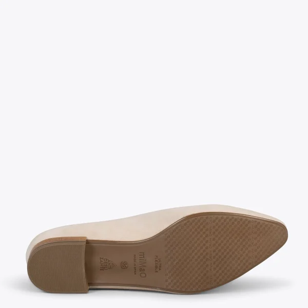MiMaO ShopOnline MARIE – Chaussures à Talon Bas Et Bout Fin BEIGE 6