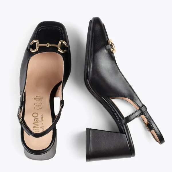 MiMaO ShopOnline MIA À BRIDE ARRIÈRE – Slingback à Talon Large NOIR 3