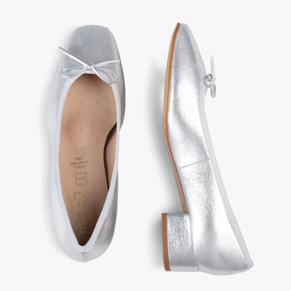 MiMaO ShopOnline OPÉRA – Ballerines à Talon ARGENTÉ 3