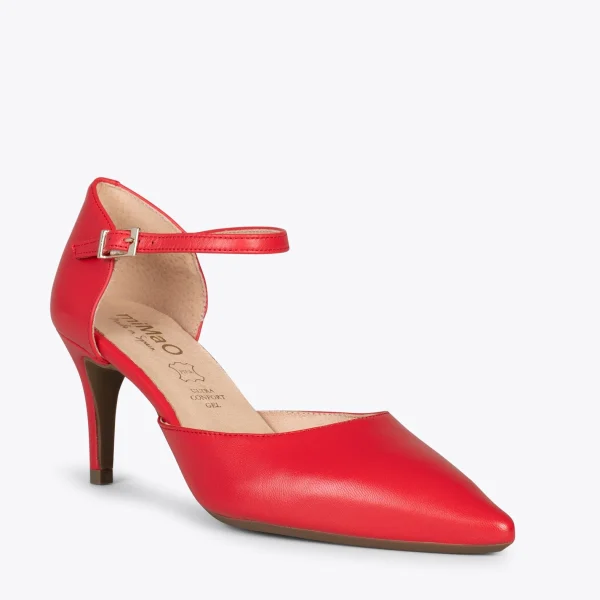 MiMaO ShopOnline DONNA – Chaussures De Soirée Confortables à Talon ROUGE 5