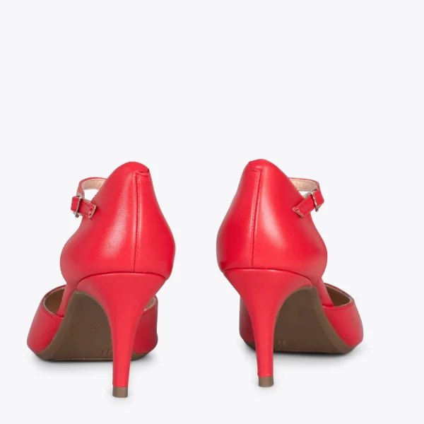 MiMaO ShopOnline DONNA – Chaussures De Soirée Confortables à Talon ROUGE 4