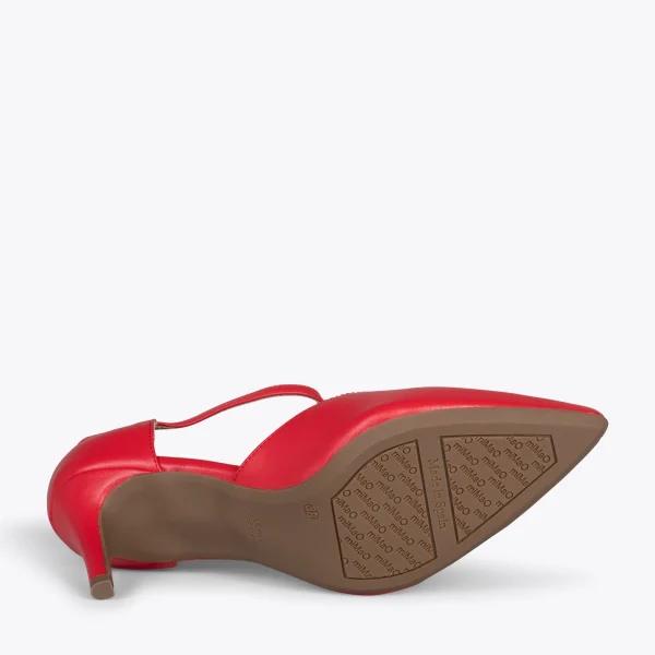 MiMaO ShopOnline DONNA – Chaussures De Soirée Confortables à Talon ROUGE 6