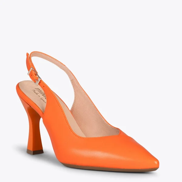 MiMaO ShopOnline GLAM À BRIDE ARRIÈRE – Chaussures à Talon En Cuir Nappa ORANGE 5