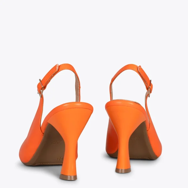 MiMaO ShopOnline GLAM À BRIDE ARRIÈRE – Chaussures à Talon En Cuir Nappa ORANGE 4