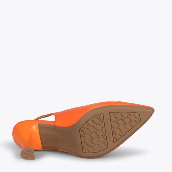 MiMaO ShopOnline GLAM À BRIDE ARRIÈRE – Chaussures à Talon En Cuir Nappa ORANGE 6