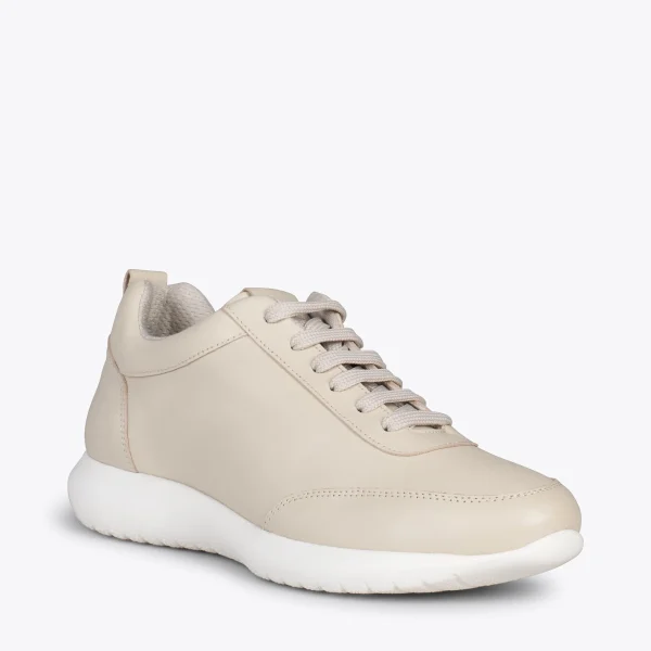 MiMaO ShopOnline MIAMI – Baskets En Cuir Nappa à Lacets BEIGE 5