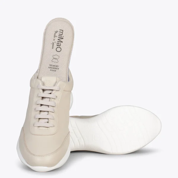 MiMaO ShopOnline MIAMI – Baskets En Cuir Nappa à Lacets BEIGE 6