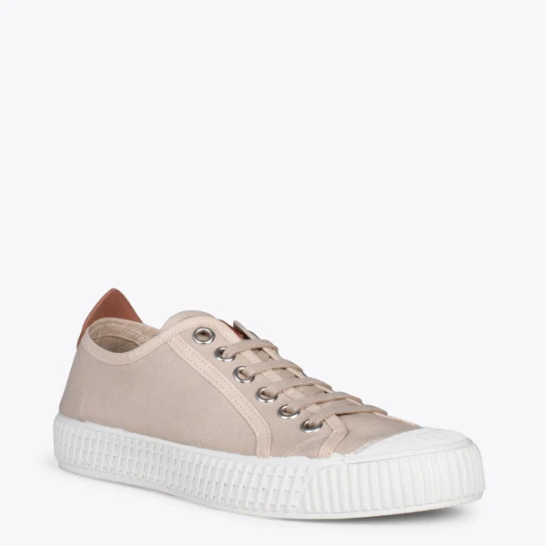 MiMaO ShopOnline BAMBA – Baskets Casual En Toile Pour Femme BEIGE 5