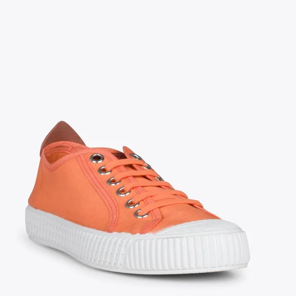 MiMaO ShopOnline BAMBA – Baskets Casual En Toile Pour Femme ORANGE 5