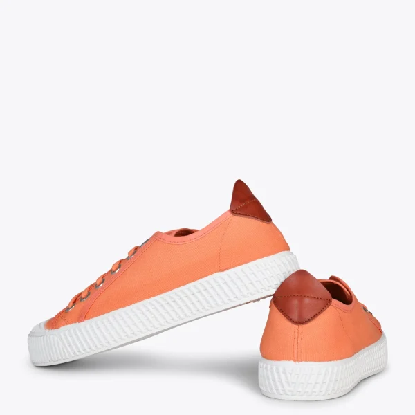 MiMaO ShopOnline BAMBA – Baskets Casual En Toile Pour Femme ORANGE 4