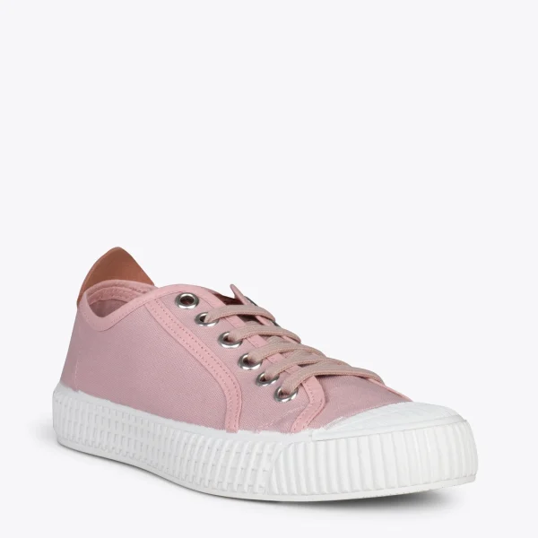 MiMaO ShopOnline BAMBA – Baskets Casual En Toile Pour Femme ROSE 5